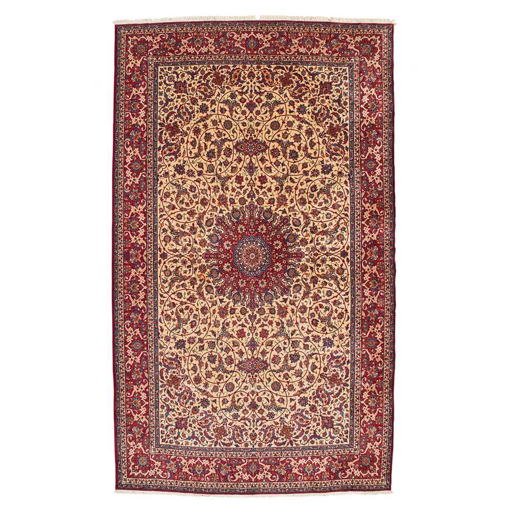 Appraisal: ISFAHAN CARPET CENTRAL PERSIA MID LATE TH CENTURY the cream