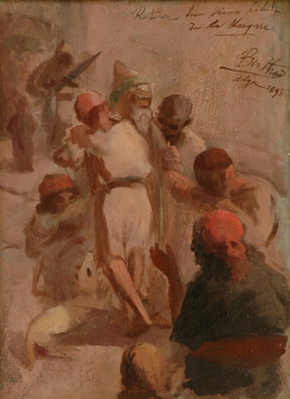 Appraisal: th century European School Figures in the Market Algiers oil