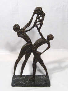 Appraisal: Russian Interest A Russian bronze of a man and a