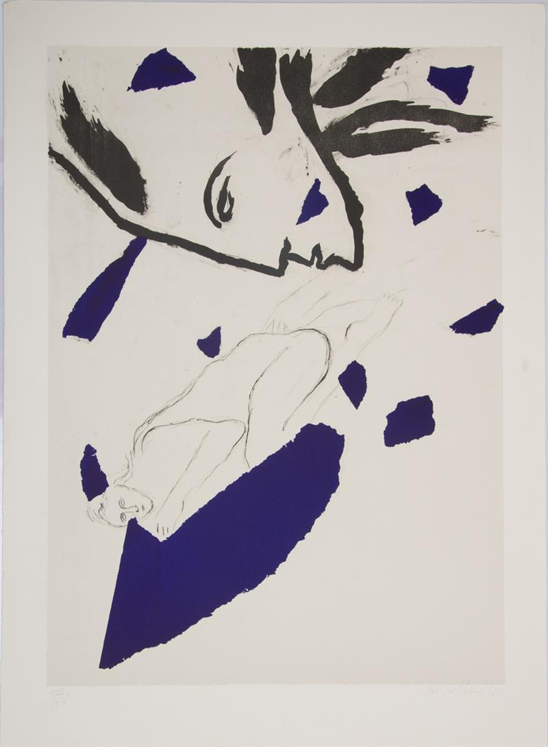 Appraisal: Mimmo Paladino b Bob Lithograph in black and blue on