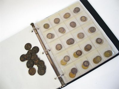 Appraisal: A coin collector's album containing a selection of British Silver