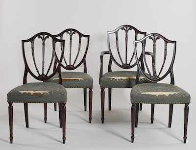 Appraisal: Four Mahogany Dining Chairs Including three side chairs and one