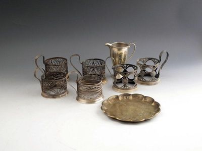 Appraisal: A mixed lot of silver items comprising a Portuguese silver