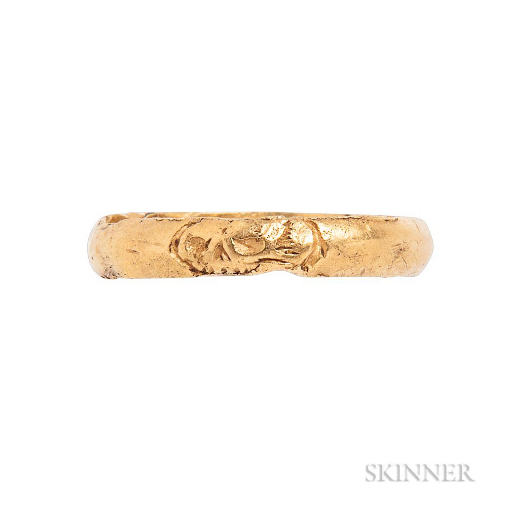 Appraisal: Gold Memento Mori Ring Gold Memento Mori Ring England early