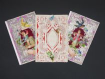 Appraisal: Lot of Three Collage Valentines circa 's Lot includes two