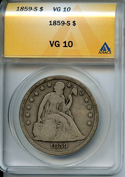 Appraisal: -S VG ANACS An attractive example with light gray toning