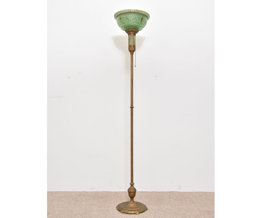 Appraisal: Gilt Painted Metal Floor Lamp Gilt painted metal floor lamp