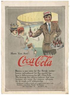 Appraisal: Eight Coca-Cola Magazine Advertisements Three in color Largest x