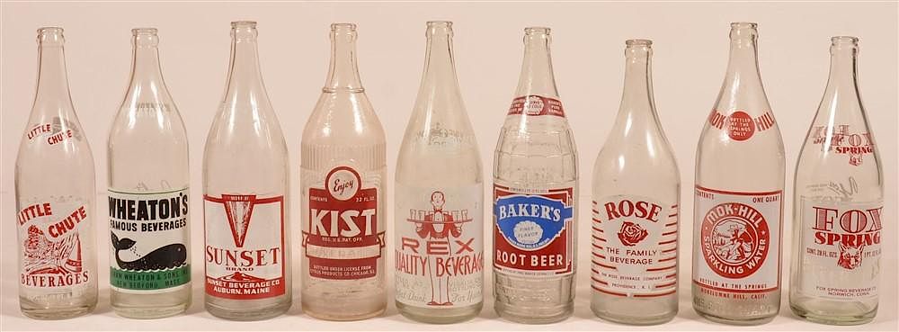 Appraisal: Lot of Vintage Painted Label Glass Soda Bottles Lot of