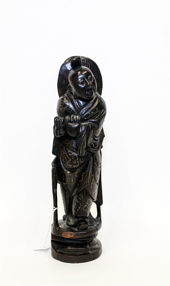 Appraisal: Sale Lot A Chinese Wood Carving of an Immortal having