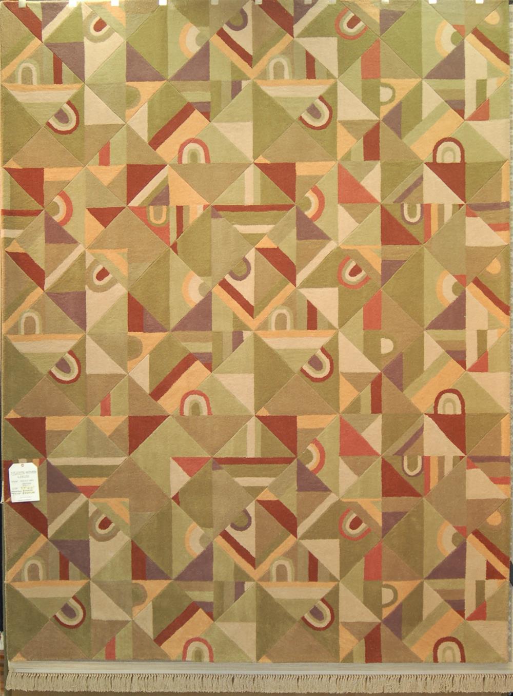 Appraisal: CONTEMPORARY MACHINE MADE WOOL RUG having an allover geometric design