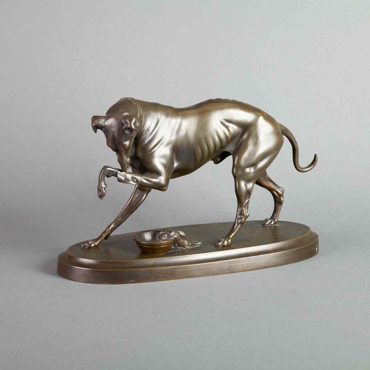 Appraisal: French Animalier School Bronze Model of an Injured Whippet th