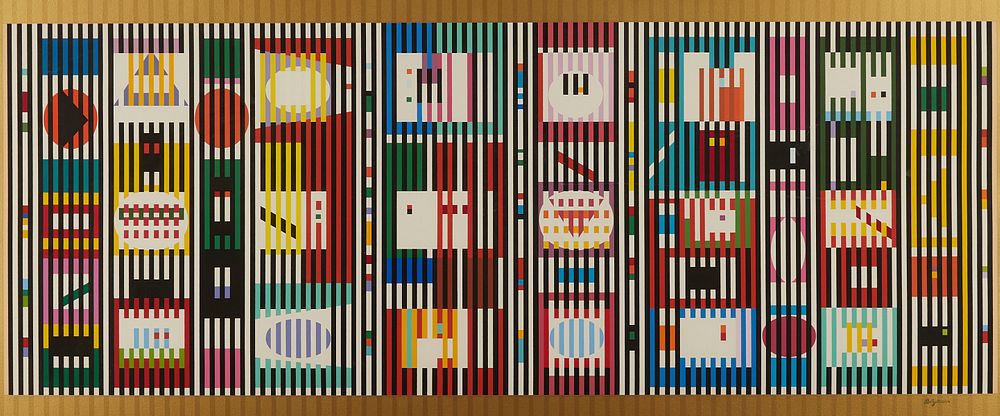 Appraisal: Yaacov Agam Coordination Silkscreen Yaacov Agam b Silkscreen on paper