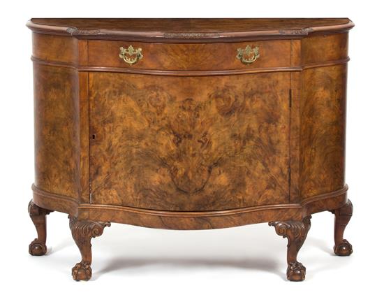 Appraisal: Sale Lot A Chippendale Style Burl Walnut Serpentine Cabinet th