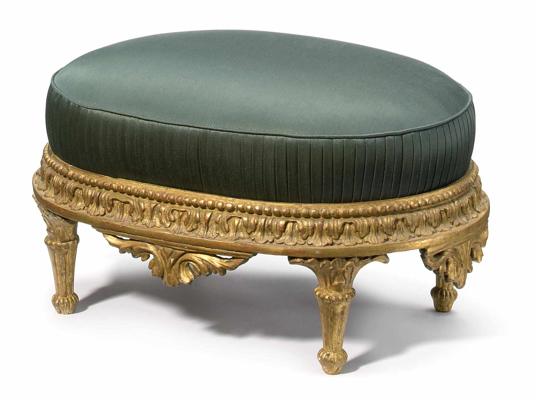 Appraisal: A Regency carved giltwood and gesso footstool early th century