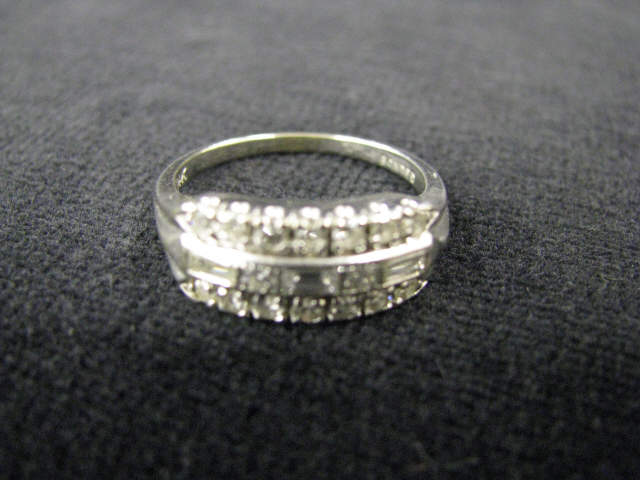 Appraisal: Diamond Ring round baguette diamonds totaling carat in k white