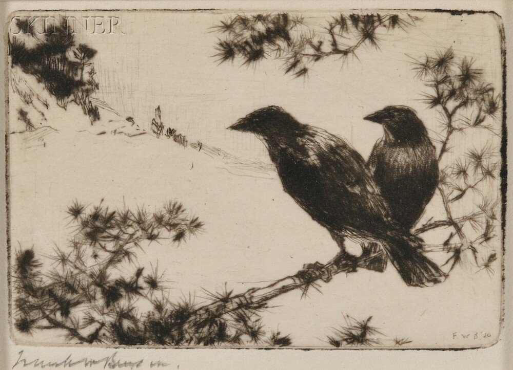 Appraisal: Frank Weston Benson American - Two Crows published state of