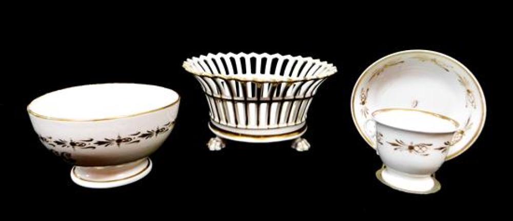 Appraisal: Four pieces of Tucker porcelain including teacup saucer and waste