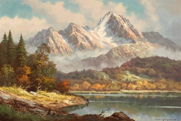 Appraisal: Anton Gutknecht German American - Sierras with Lake and Fog