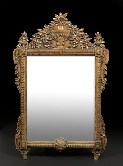 Appraisal: Provincial Louis XVI-Style Oak and Fruitwood Looking Glass fourth quarter