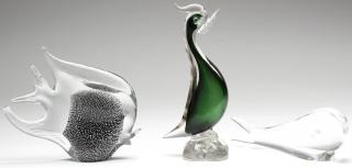 Appraisal: Pieces Contemporary Zoological Blown Art Glass Comprising a Murano Mid-Century