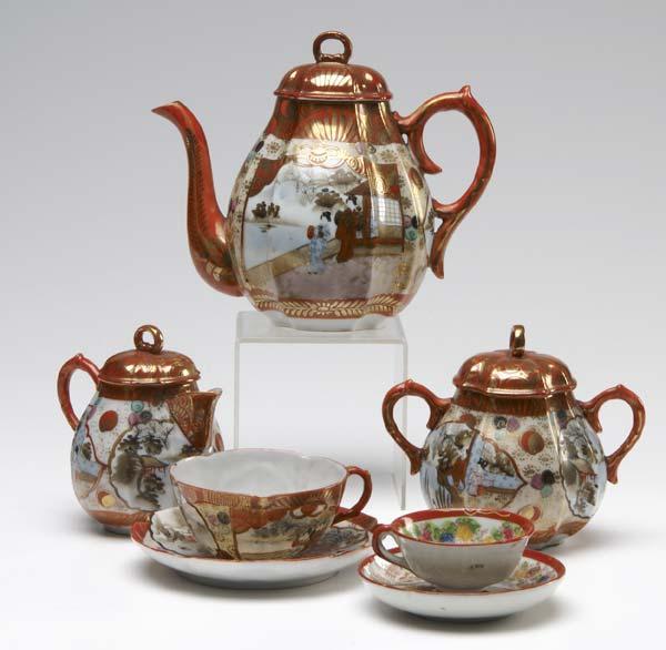 Appraisal: JAPANESE PORCELAIN Kutani tea set together with fourteen other Kutani