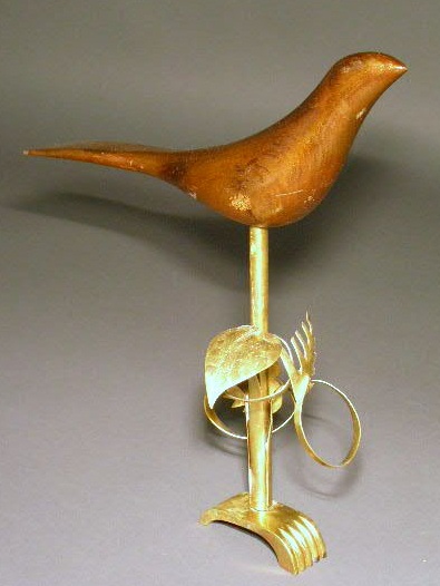 Appraisal: Hagenauer carved bird on a brass stand marked WHW Made