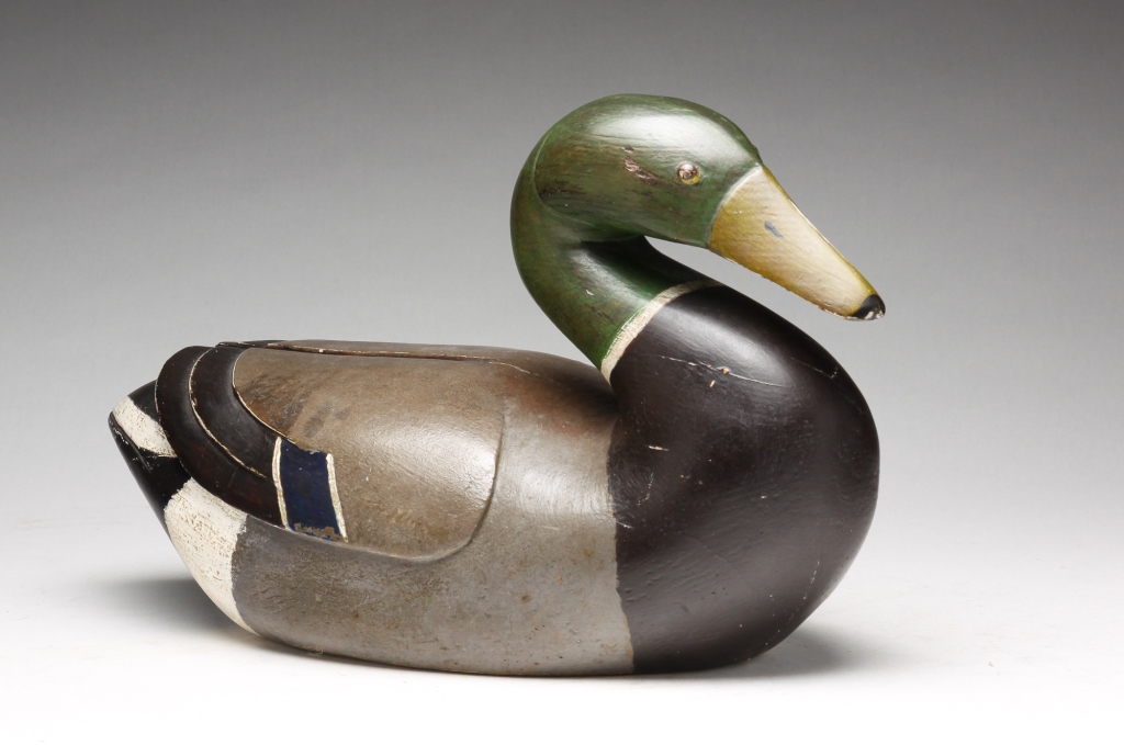 Appraisal: AMERICAN MALLARD DECOY Mid th century Carved wing detail and