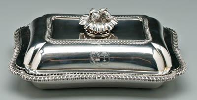 Appraisal: George IV silver entr e server shaped rectangle with gadroon