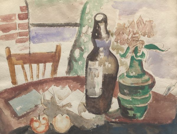 Appraisal: WILLIAM SOMMER AMERICAN - x Kitchen Still Life Watercolor on