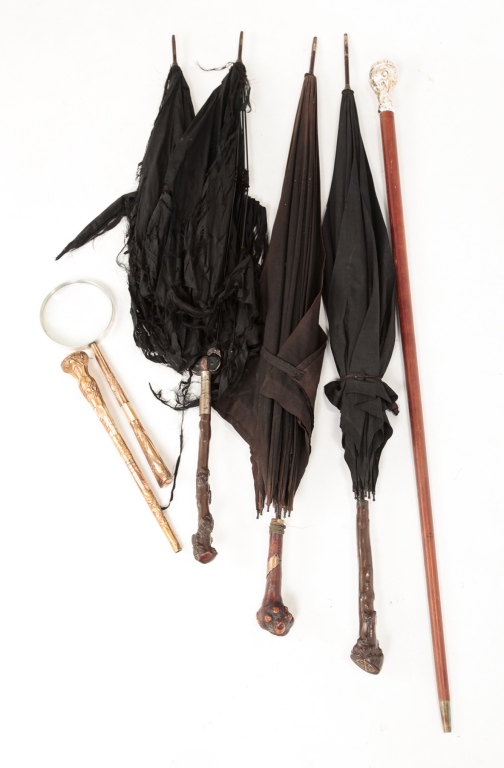 Appraisal: Nineteenth and th centuries An unusual umbrella with twig handle