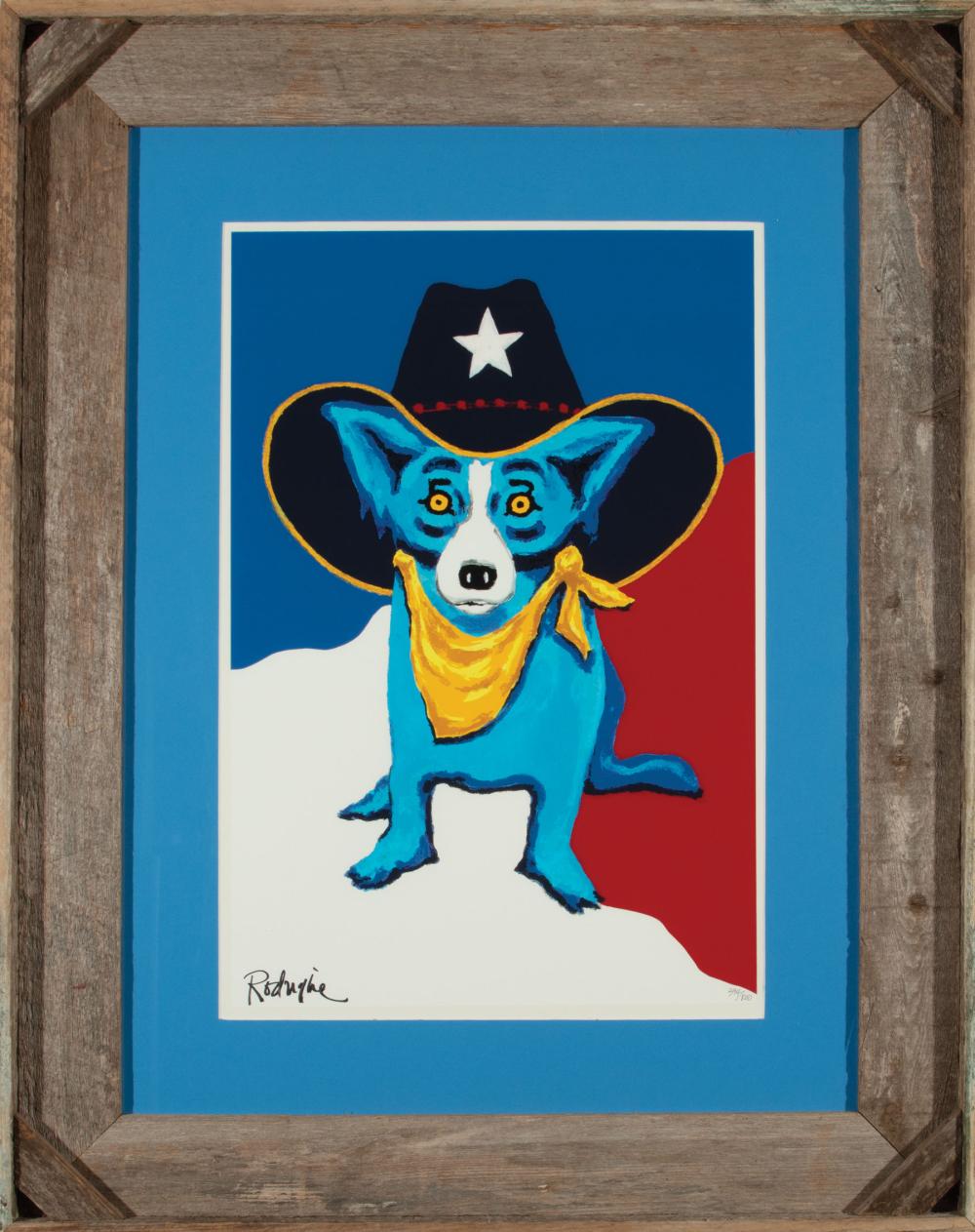 Appraisal: George Rodrigue American Louisiana - I Wanna Be a Texas