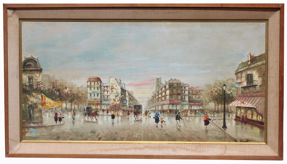 Appraisal: Jean Jacques Rene Born Paris Street Scene Jean Jacques Rene