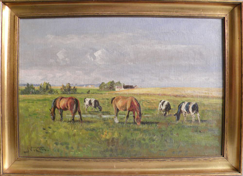 Appraisal: American oil on canvas landscape mid th c x