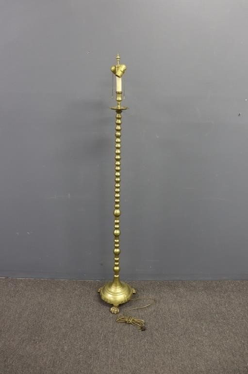 Appraisal: Dutch style brass floor lamp h to top of finial