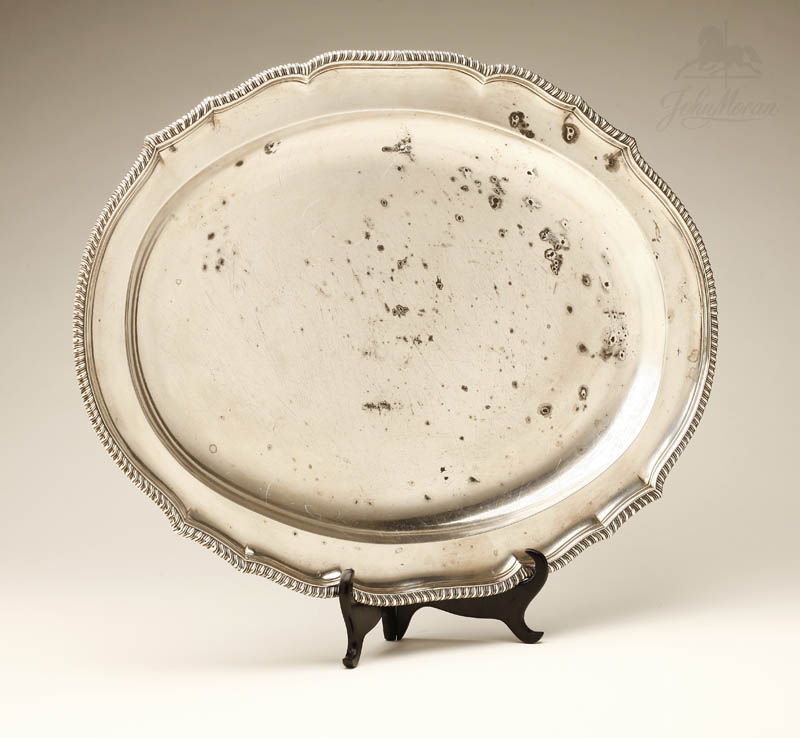 Appraisal: A George III sterling silver oval platter A George III