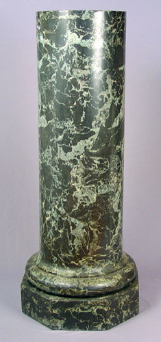 Appraisal: FAUX MARBLE PAINTED METAL PEDESTAL '' tall approx '' dia