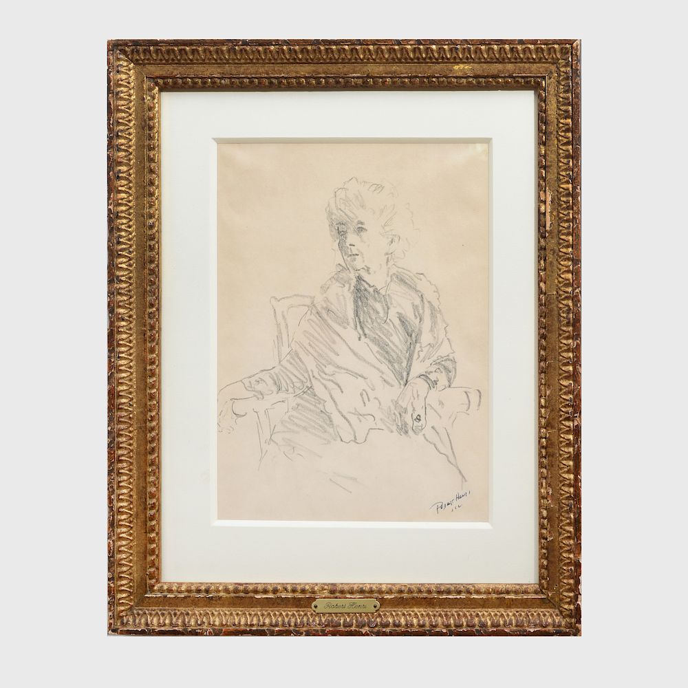 Appraisal: Robert Henri - Lady Seated Pencil on paper signed 'Robert