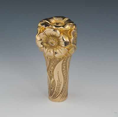 Appraisal: A Victorian Gold Plated Walking Stick Knob Of flared shape