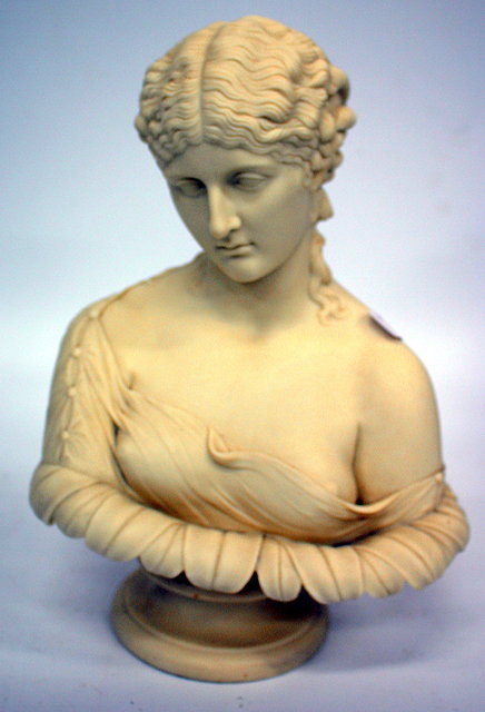 Appraisal: A VICTORIAN MINTON PARIAN WARE FIGURE depicting Clytie the socle