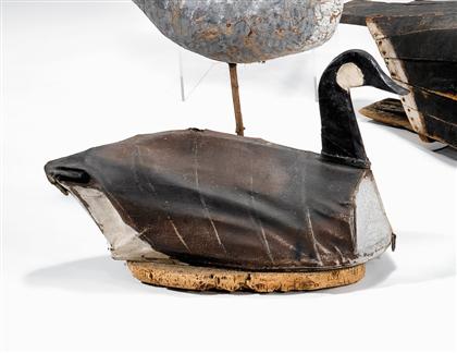 Appraisal: Canvas and carved and painted Canada Goose decoy early th