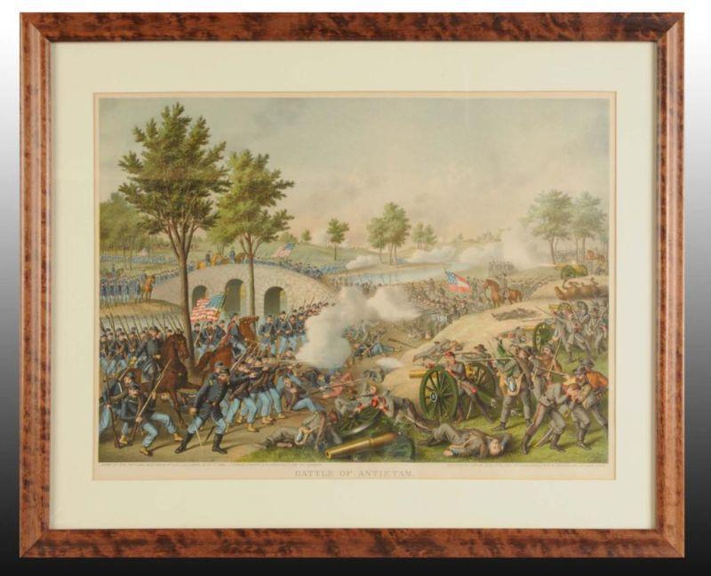 Appraisal: Kurz Allison Litho Battle of Antietam Description Matted and framed