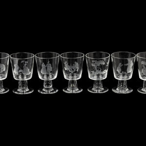 Appraisal: Sidney Waugh American - Seven Deadly Sins Goblets comprising Lust