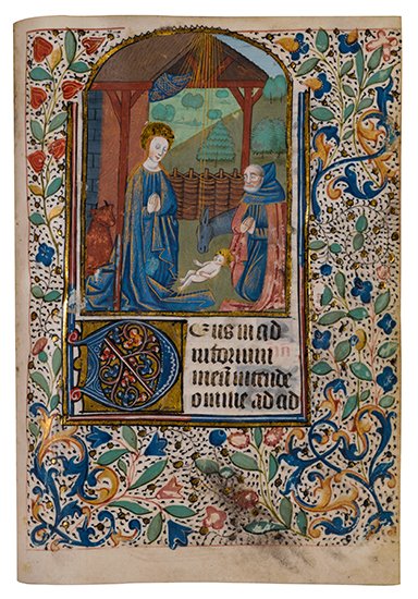 Appraisal: ILLUMINATED MANUSCRIPT BOOK OF HOURS HORAE B M V Illuminated