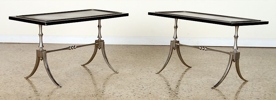 Appraisal: PR FRENCH EBONIZED SIDE TABLES MANNER ANDRE ARBUS A pair