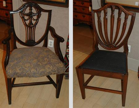 Appraisal: Federal Mahogany Side Chair Together with a Federal Mahogany Shield