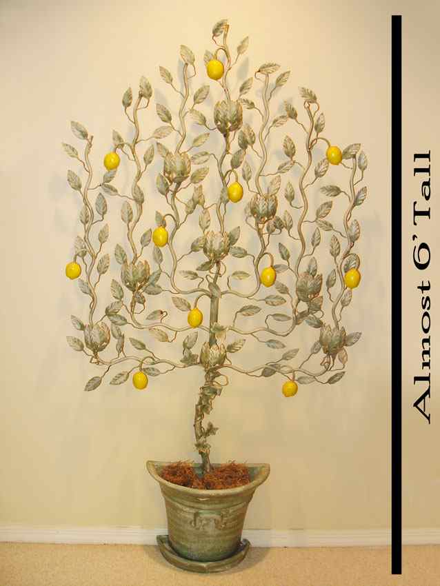 Appraisal: ART METAL LEMON TREE LIGHTING light metal rendition of a