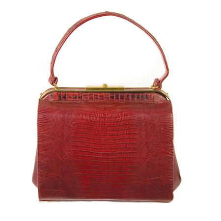 Appraisal: Burgundy Lizard Handbag Estimate -