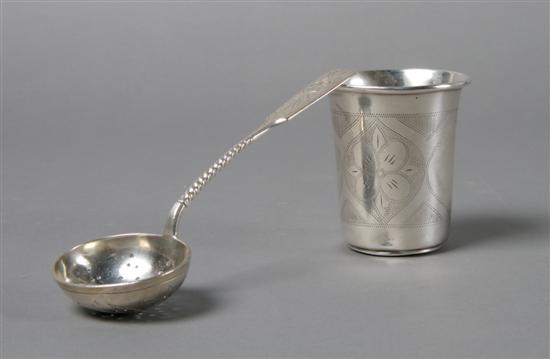 Appraisal: A Group of Two Russian Silver Items Length of longest