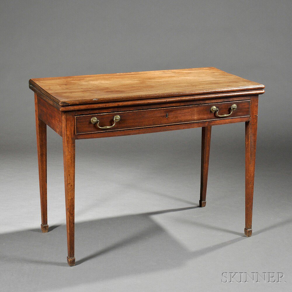 Appraisal: George III Mahogany Card Table England the hinged top with